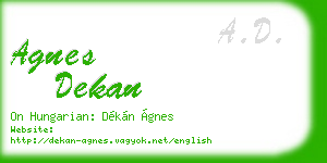 agnes dekan business card