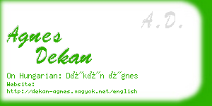 agnes dekan business card